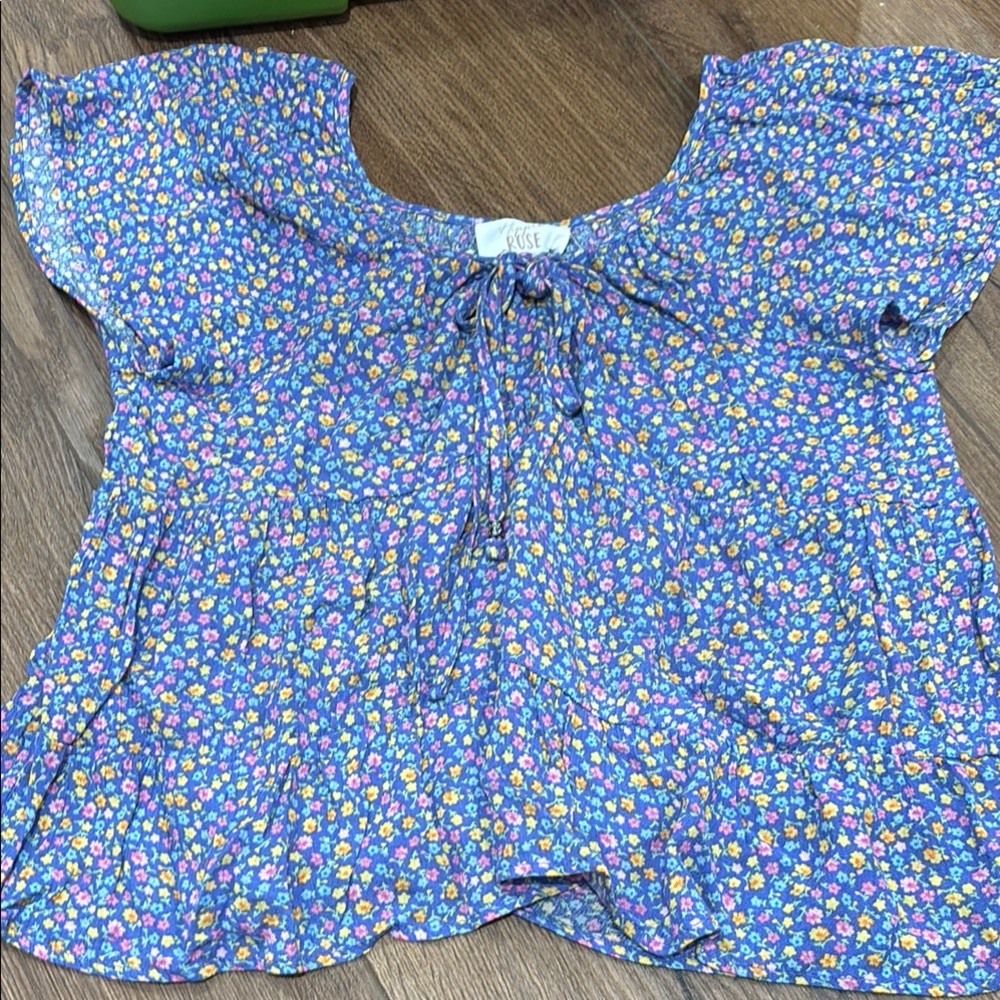 Floral Blue Blouse